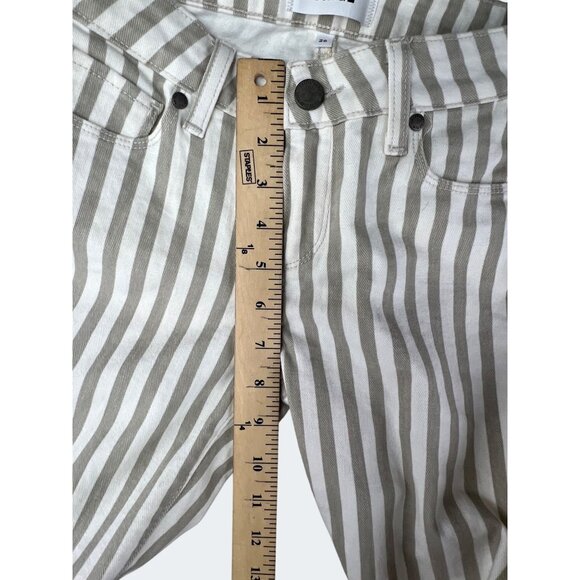 Paige Verdugo Ankle Skinny Jeans Womens Gray/White Striped Stretch Size 26 - Picture 9 of 16